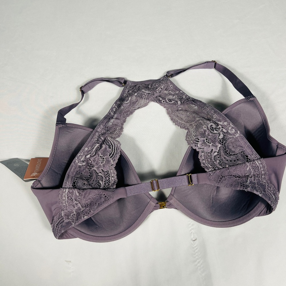 ThirdLove Lace Racerback Front Closure Bra Purple 38D 40C NWT - Picture 2 of 5